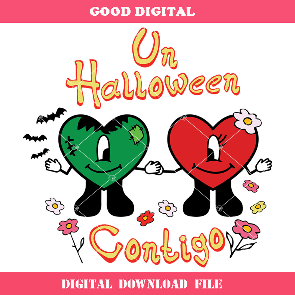 Bad Bunny Un Halloween Svg, Contigo Svg, Bad Bunny Svg.jpg