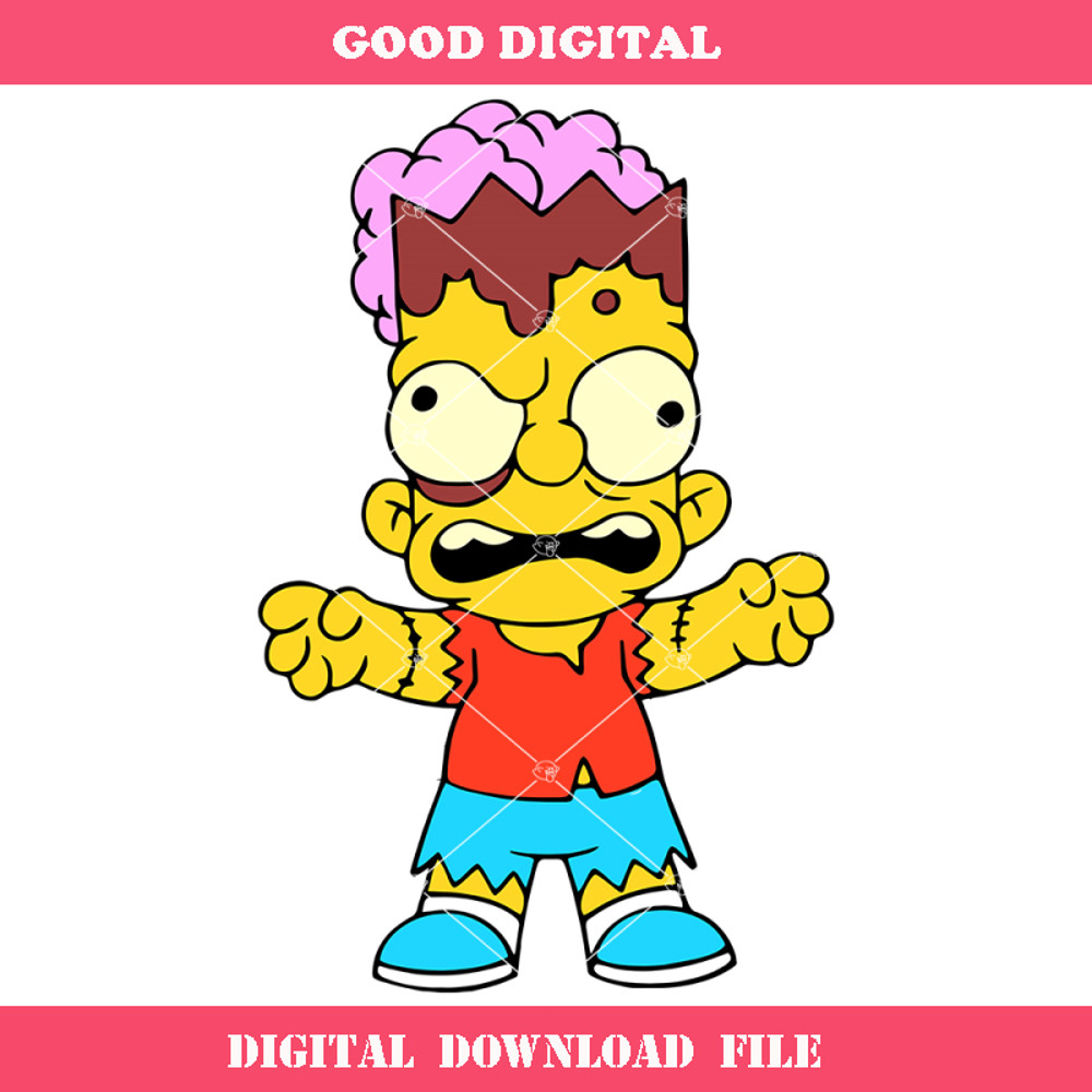 Bart Simpson Zombie Svg, Bart Simpson Halloween Svg.jpg