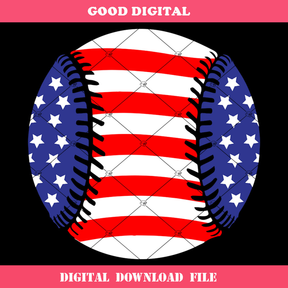 Baseball And Softball American Flag Svg, Baseball Flag Svg.jpg