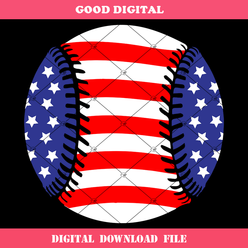 Baseball And Softball American Flag Svg, Baseball Flag Svg.jpg