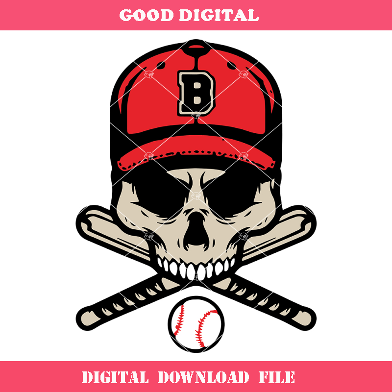 Baseball Skull Halloween Svg, Sports Skeleton Svg, Baseball.jpg