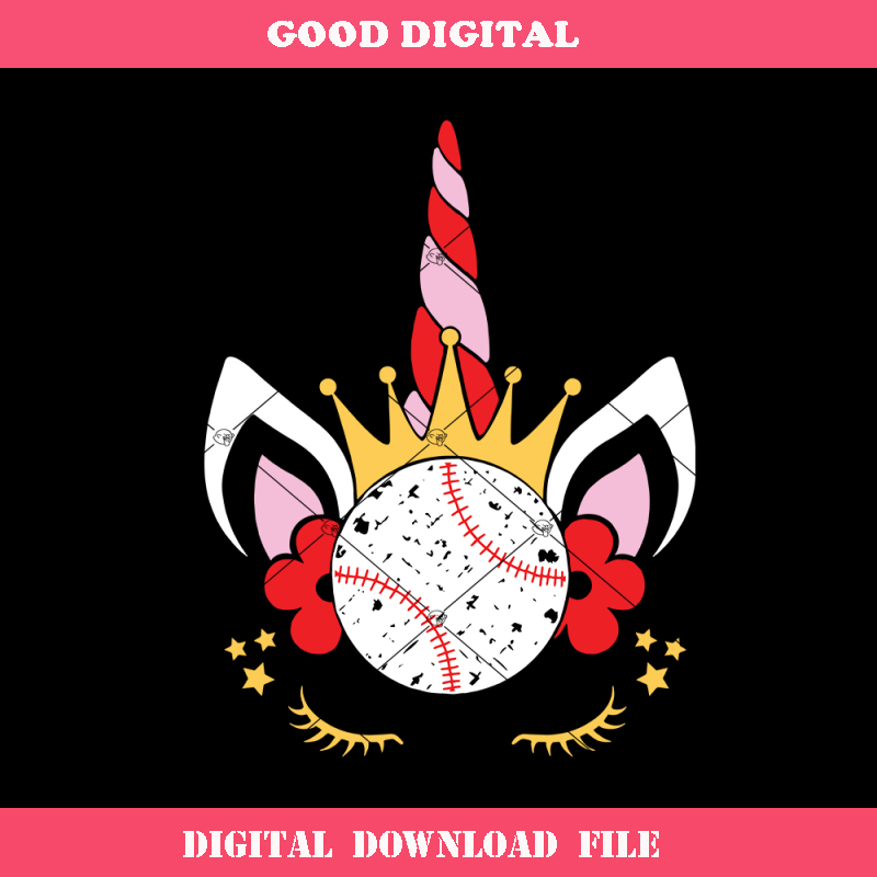 Baseball Unicorn Crown Svg, Baseball Unicorn Svg, Unicorn.jpg