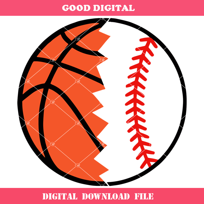 Basketball and Baseball Are Cracked Half Svg, Mix & Match.jpg
