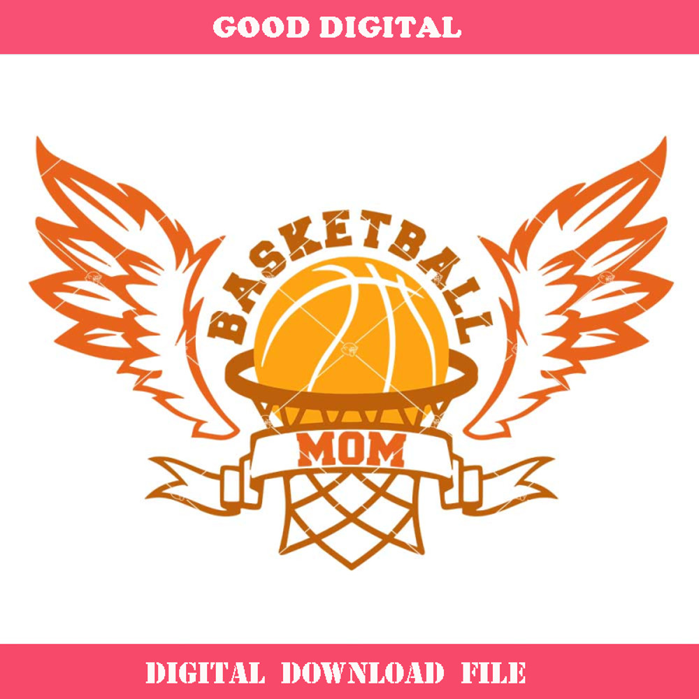 Basketball Ball with Wings Svg, Basketball Mom Svg.jpg
