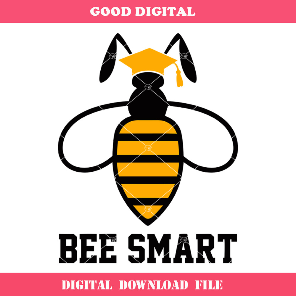 Bee with Graduate Hat Svg, Bee Smart Svg, Graduate Svg.jpg