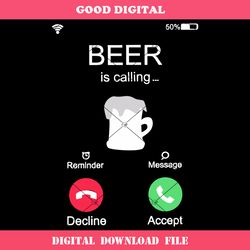 beer is calling svg, incoming call beer svg, call screen svg