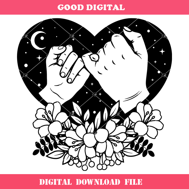 Best Friend Hand Promise Svg, Floral Hand Svg, Besties Svg.jpg