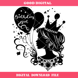 birthday girl svg, birthday princess svg, its my birthday
