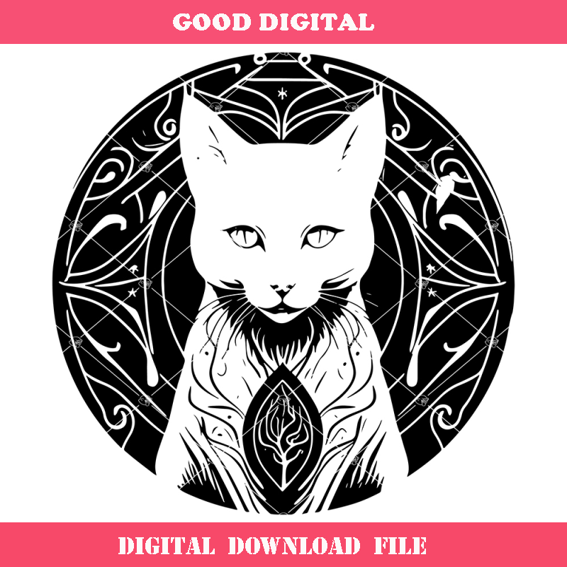 Black Cat Witch Svg, Halloween Cat Svg, Mystical Svg.jpg