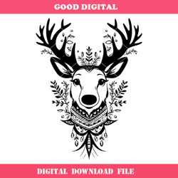 boho reindeer svg, cute reindeer svg, cute christmas svg