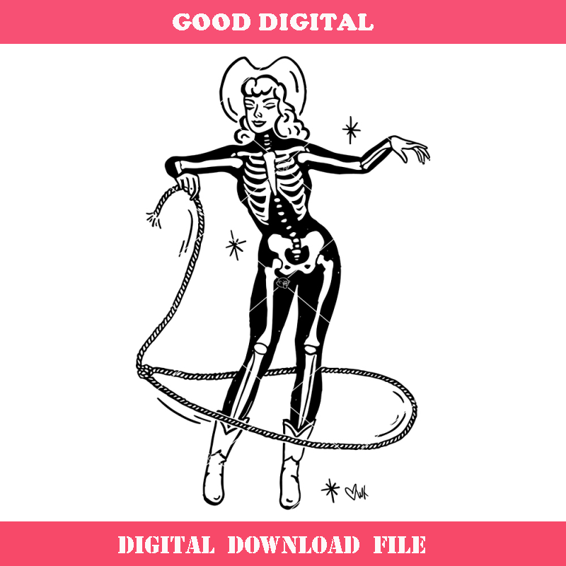 Bone A Fide Cowgirl Svg, Skeleton Cowgirl Svg, Vintage.jpg