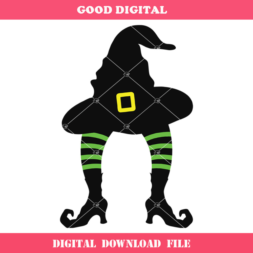 Bow Witch Legs with Hat Svg, Girl Halloween Svg.jpg