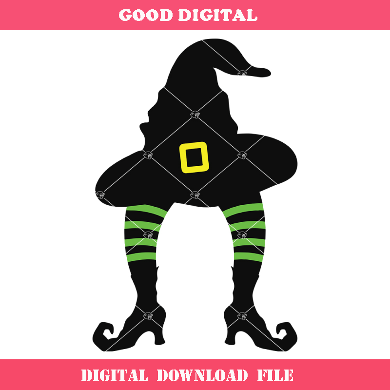 Bow Witch Legs with Hat Svg, Girl Halloween Svg.jpg