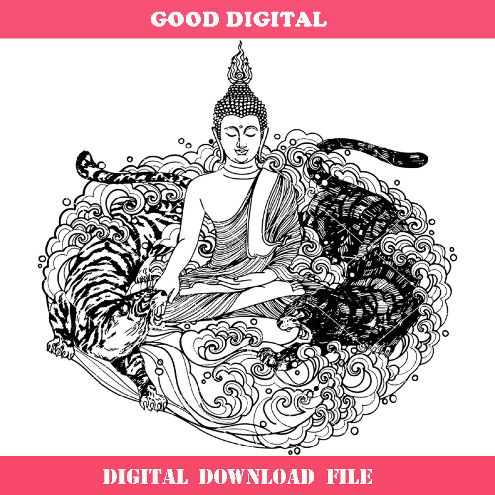 Buddha Thai Svg, Tiger Black and Tiger White Svg, Religion.jpg