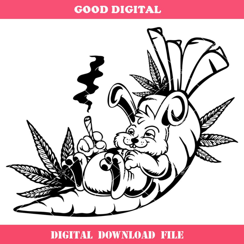 Bunny Smoking Cannabis Svg, Stoner Rabbit Svg, Marijuana.jpg