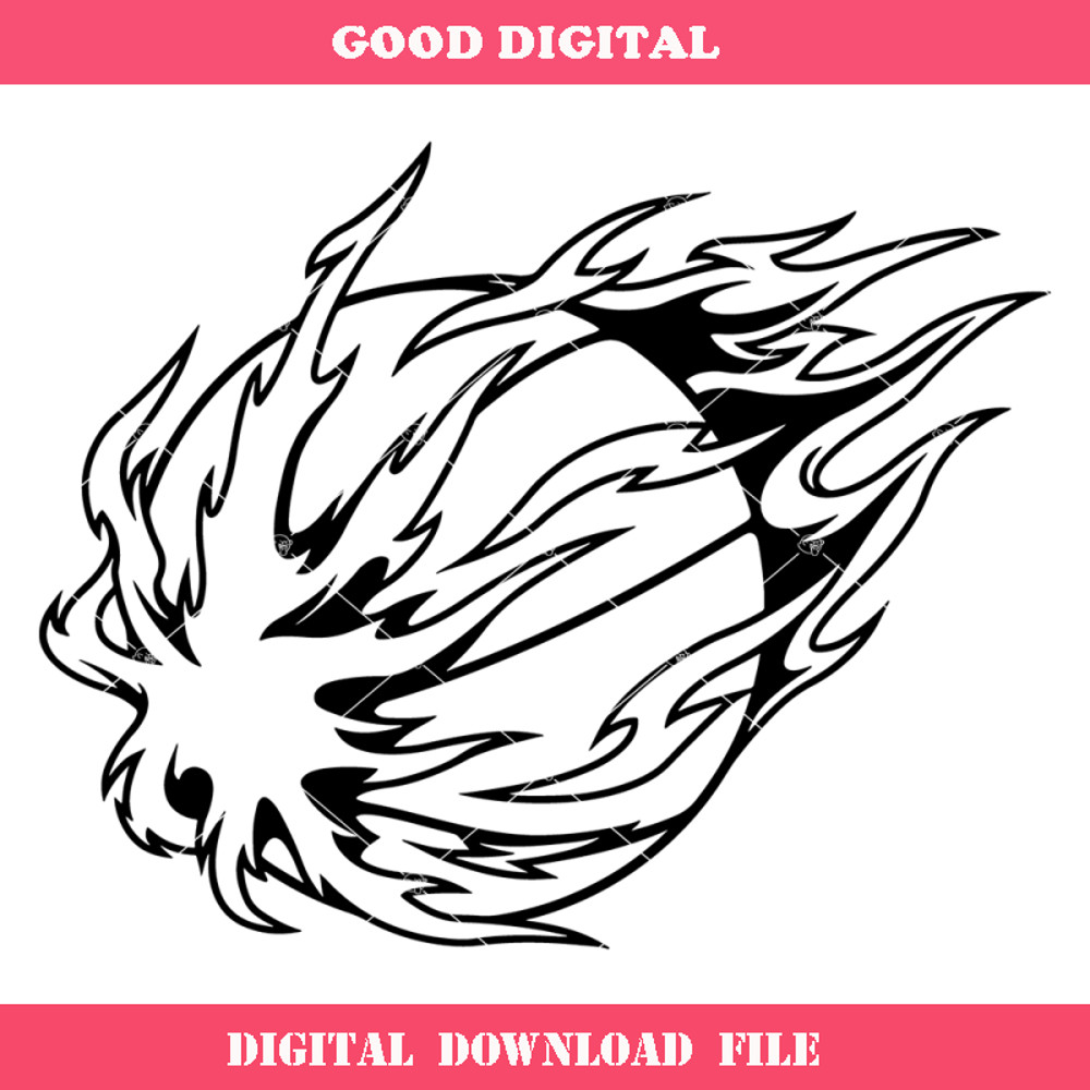 Burning Basketball Svg, Burning Ball Svg, Flying Ball Svg.jpg