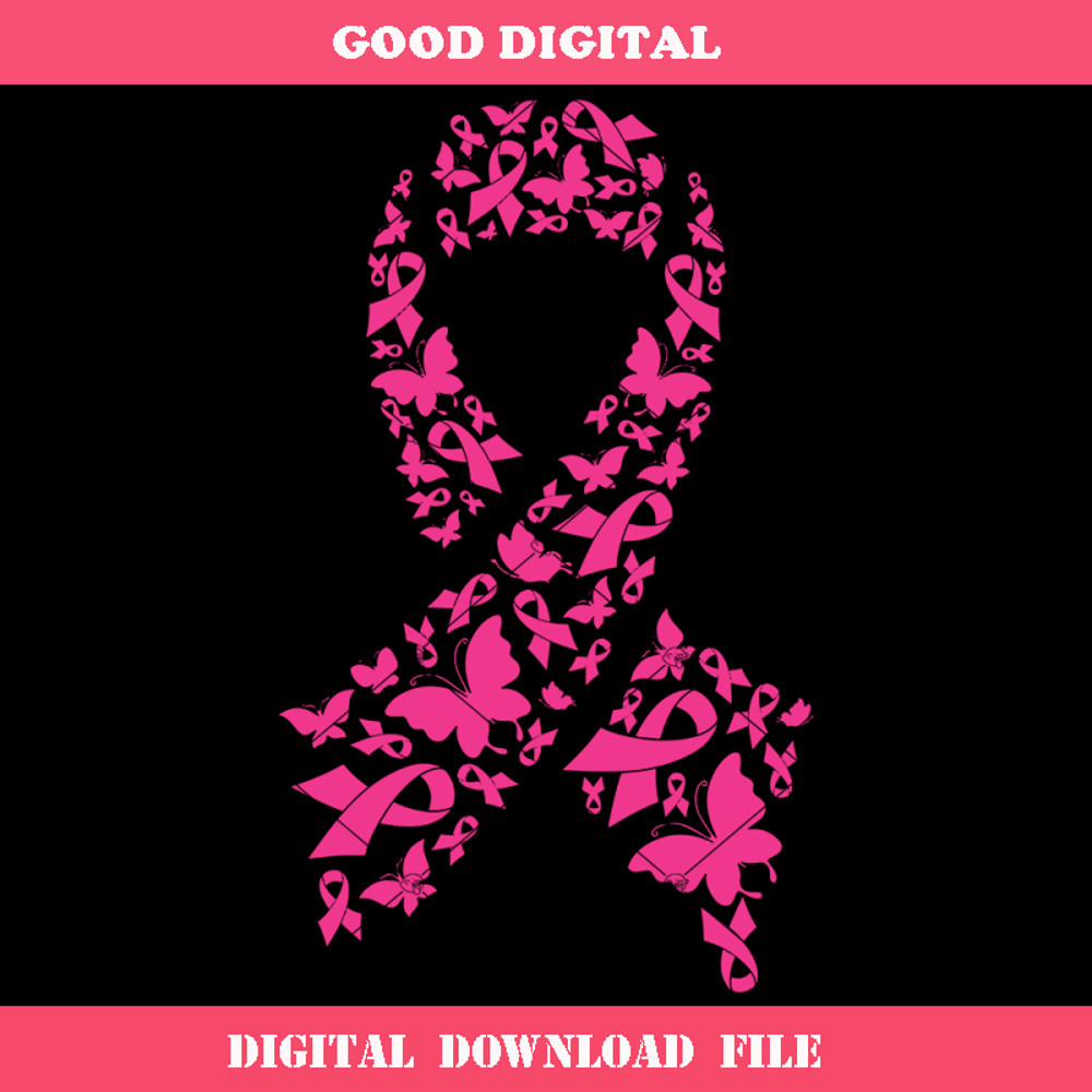 Butterfly Pink Ribbon Svg, Cancer Warrior Svg, Strong Women.jpg