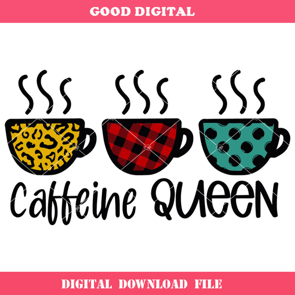 Caffeine Queen Svg, Fall Coffee Svg, Cozy Svg, Plaid Svg.jpg