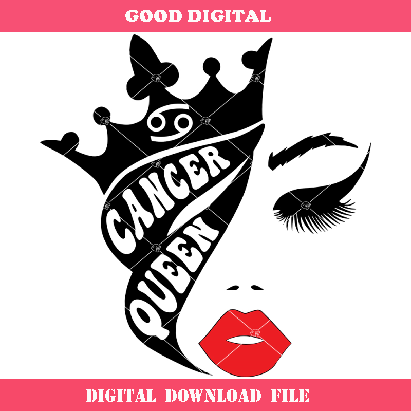 Cancer Queen Svg, Zodiac Star Sign Svg, Birthday Girl Svg.jpg