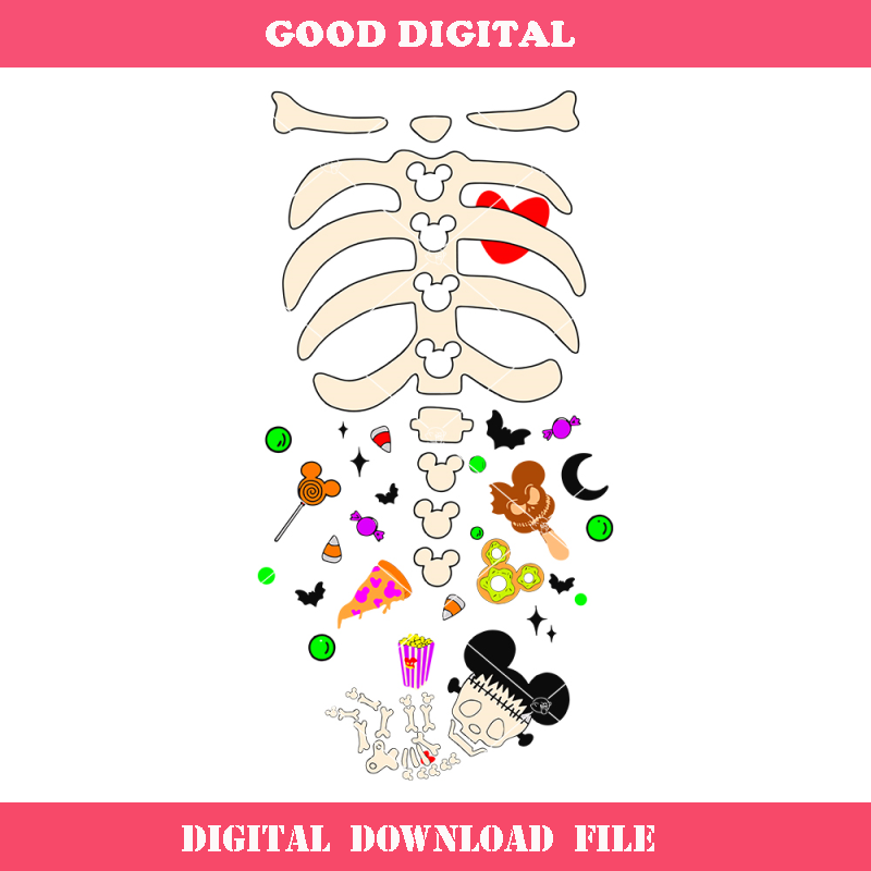 Candy and Baby Belly Svg, Magical Halloween Skeleton Svg.jpg