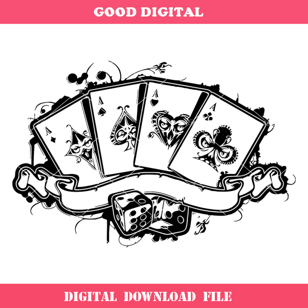 Cards and Dice Svg, Wall Decoration Cards Svg, Gamble Svg.jpg
