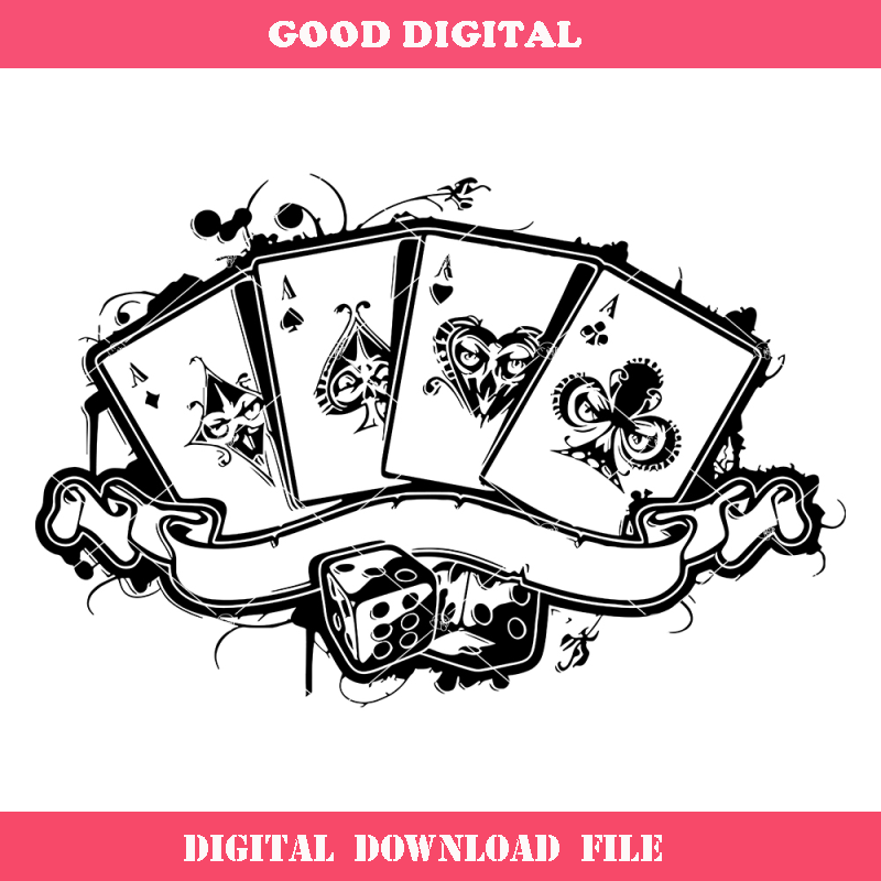Cards and Dice Svg, Wall Decoration Cards Svg, Gamble Svg.jpg