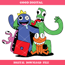 cartoon rainbow friends svg, video game svg, blue svg