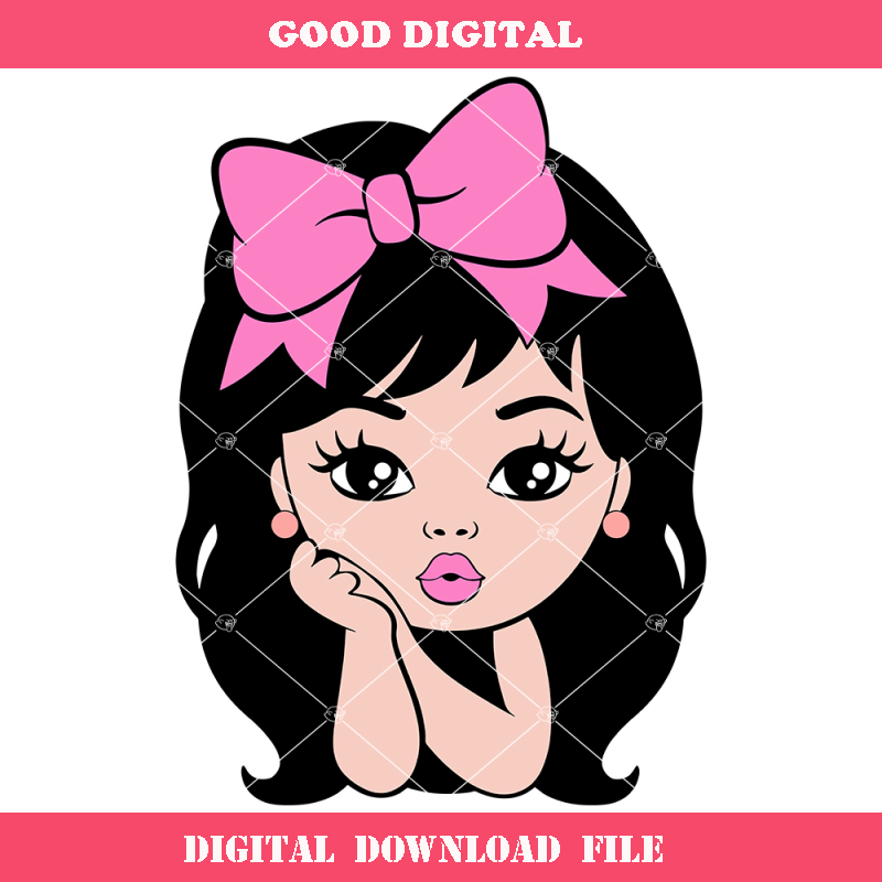 Caucasian Girl Svg, Ribbon Girl Svg, Little Princess Svg.jpg