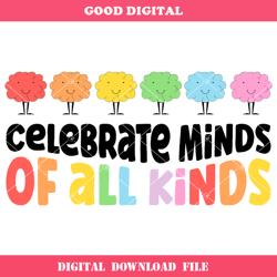celebrate minds of all kinds svg, neurodiversity svg, autism