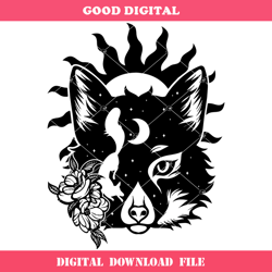 celestial fox svg, celestial animal svg, celestial svg