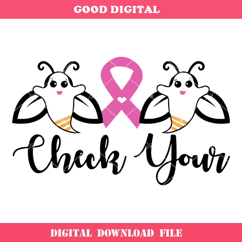 Check Your Boo Bees Svg, Breast Cancer Halloween Svg.jpg