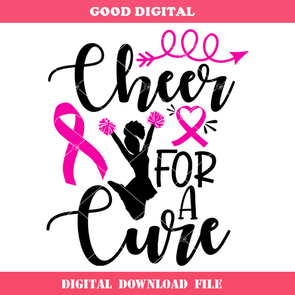 Cheer For A Cure Svg, Breast Cancer Svg, Cancer Ribbon Svg.jpg