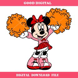 cheerleader minnie svg, cheerleader mouse svg, cute minnie