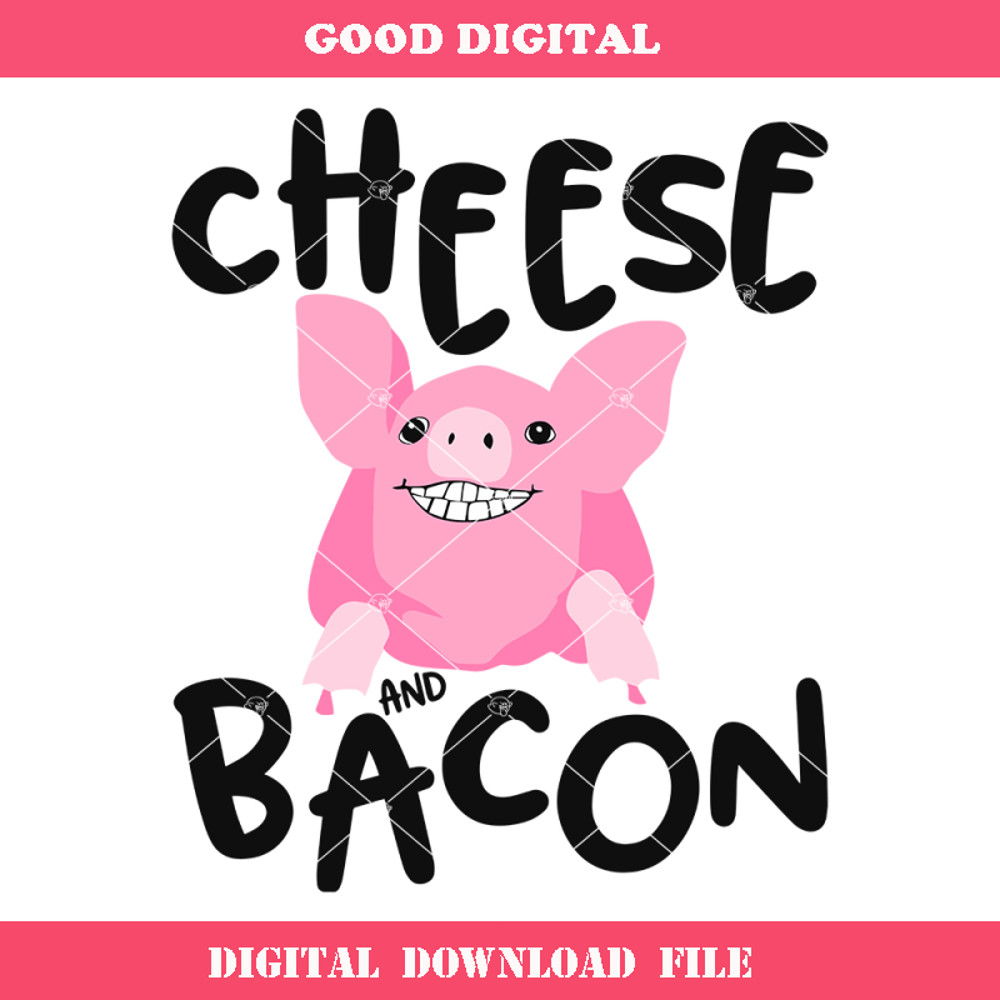 Cheese and Bacon Smiling Pig Svg, Cute Pig Svg, Funny.jpg