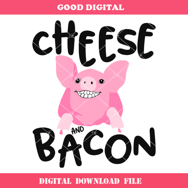 Cheese and Bacon Smiling Pig Svg, Cute Pig Svg, Funny.jpg