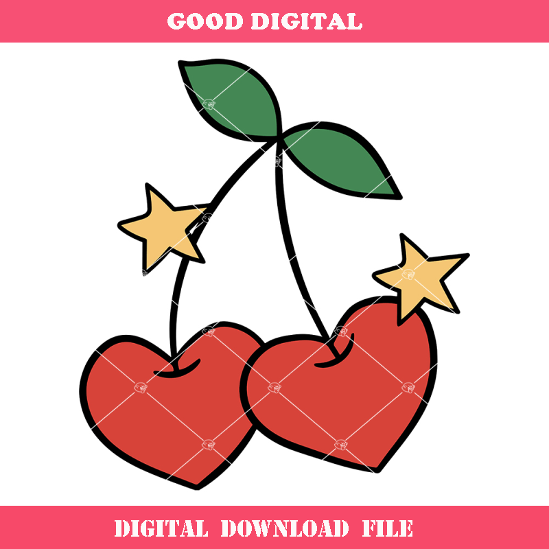 Cherry Heart Svg, Cute Cherry Svg, Cute Fruit Valentine's.jpg