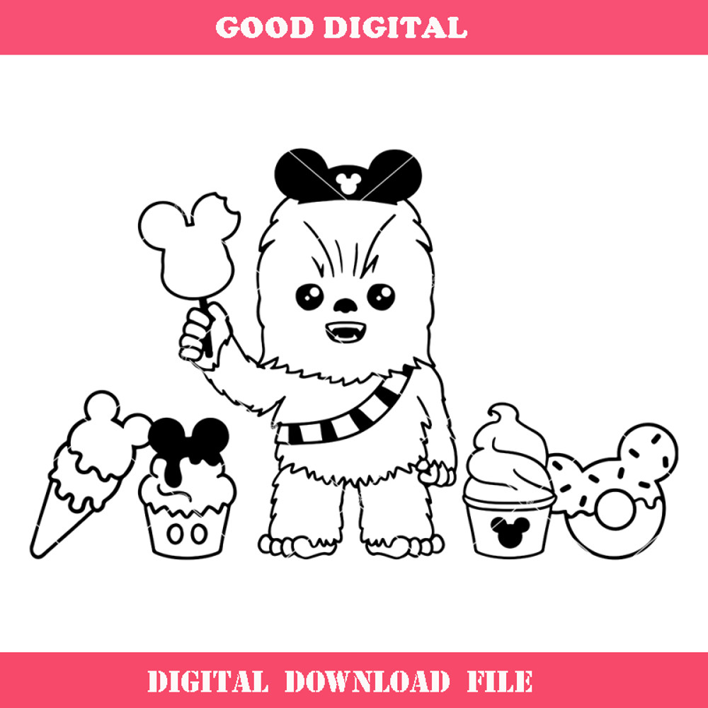 Chewbacca with Snacks Svg, Chewbacca Star Wars Characters.jpg