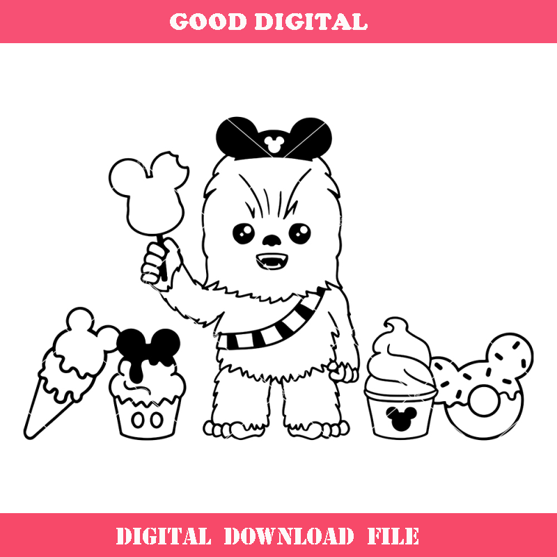 Chewbacca with Snacks Svg, Chewbacca Star Wars Characters.jpg