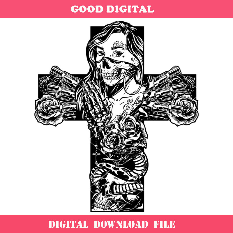 Chicano Cross Svg, Style Tattoos Svg, Tattoo Art Svg.jpg