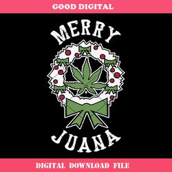 christmas cannabis wreath svg, merry juana svg, christmas