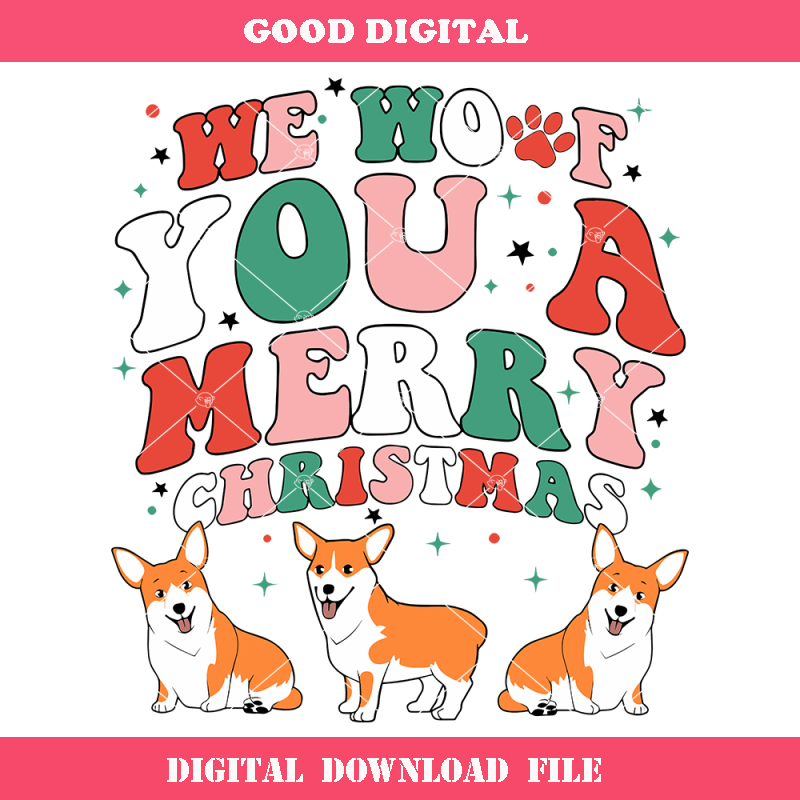 Christmas Corgi Dog Svg, We Woof You A Merry Christmas Svg.jpg