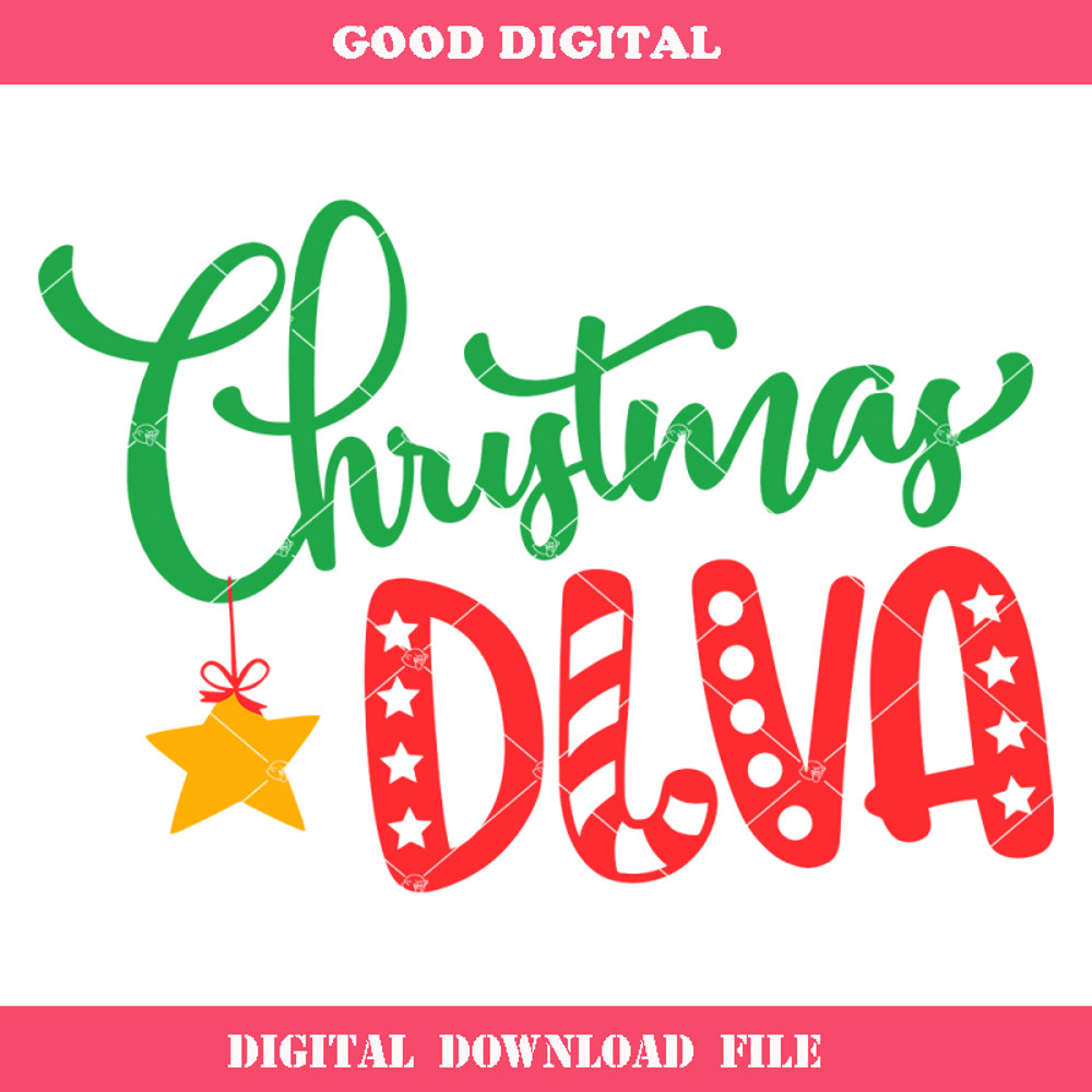 Christmas Diva Svg, Girl Christmas Svg, Winter, Holiday.jpg