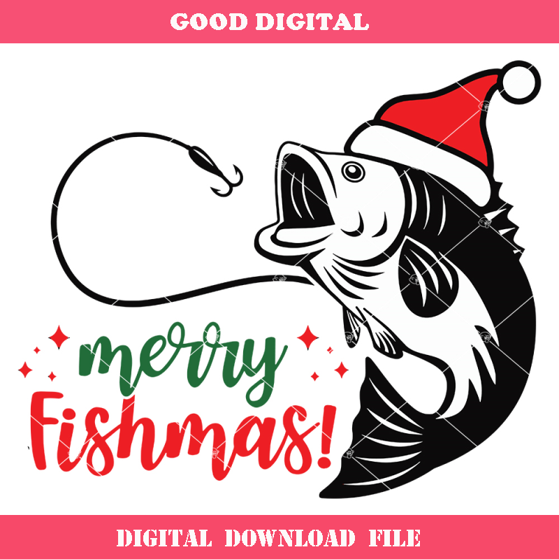 Christmas Fish Svg, Fishing Lover Svg, Merry Fishmas! Svg.jpg