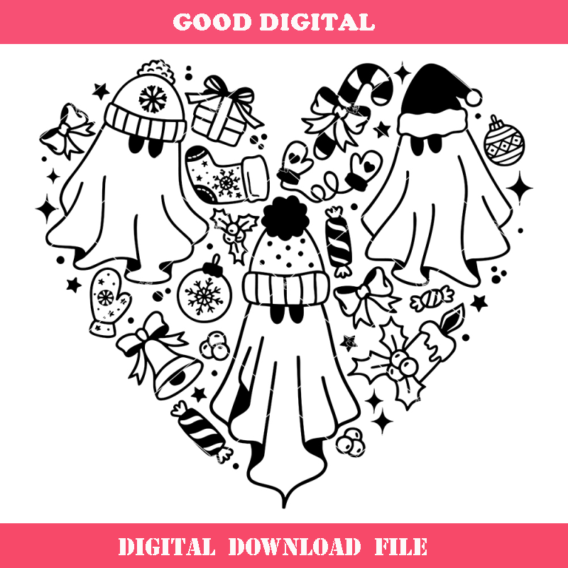 Christmas Ghost Heart Svg, Holiday Ghost Svg, Spooky.jpg