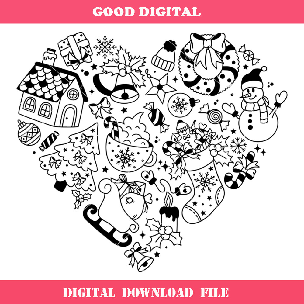 Christmas gift in Heart Svg, Gingerbread House Svg.jpg