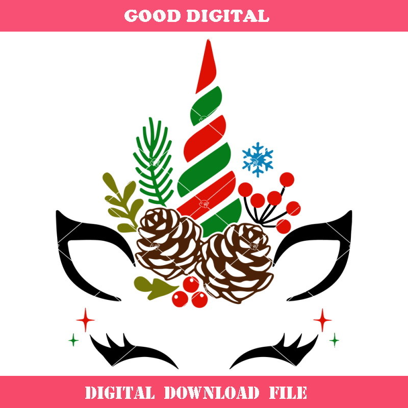 Christmas Reindeer Unicorn Svg, Cute Reindeer Svg.jpg