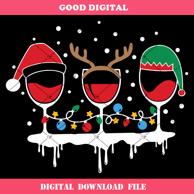 Christmas Wine Glass Svg, Cheers Wine Glass Svg, Santa Hat.jpg