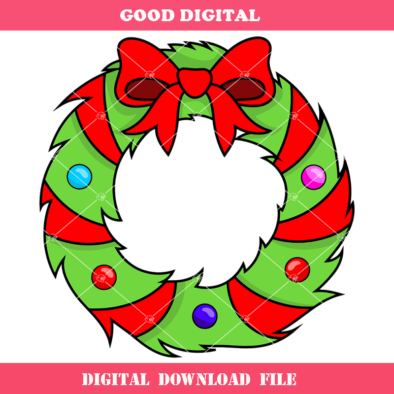 Christmas Wreath Svg, Red and Green Wreath Svg, Christmas.jpg