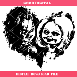 chucky and tiffany love svg, childs play svg, horror