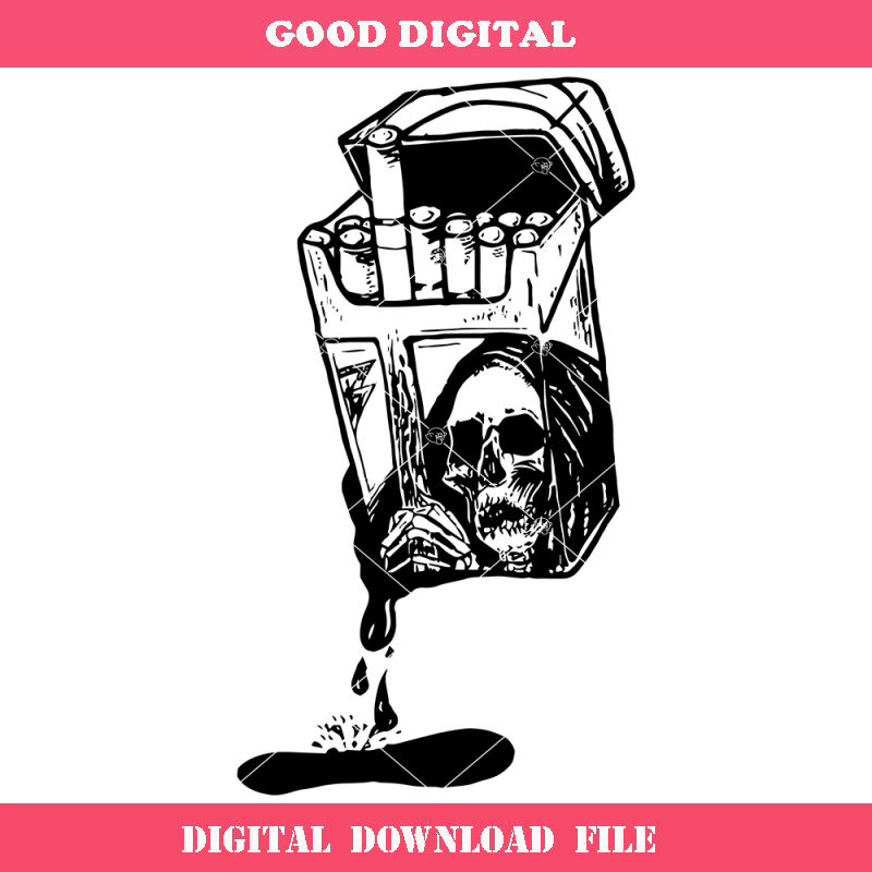Cigarette Smoking Cool Skull Svg, Cigarette of Death Svg.jpg